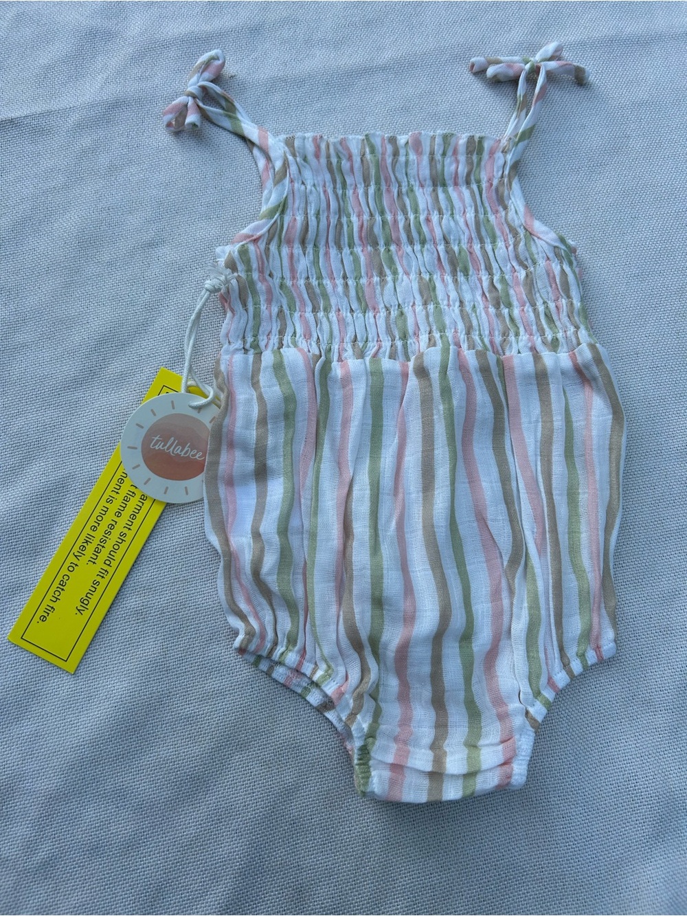 tulabee Pink & Green Striped Baby Girls One-Piece Bodysuit